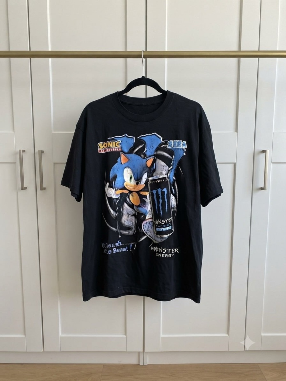 Gildan Black Sonic the Hedgehog x Monster Energy Graphic Tee